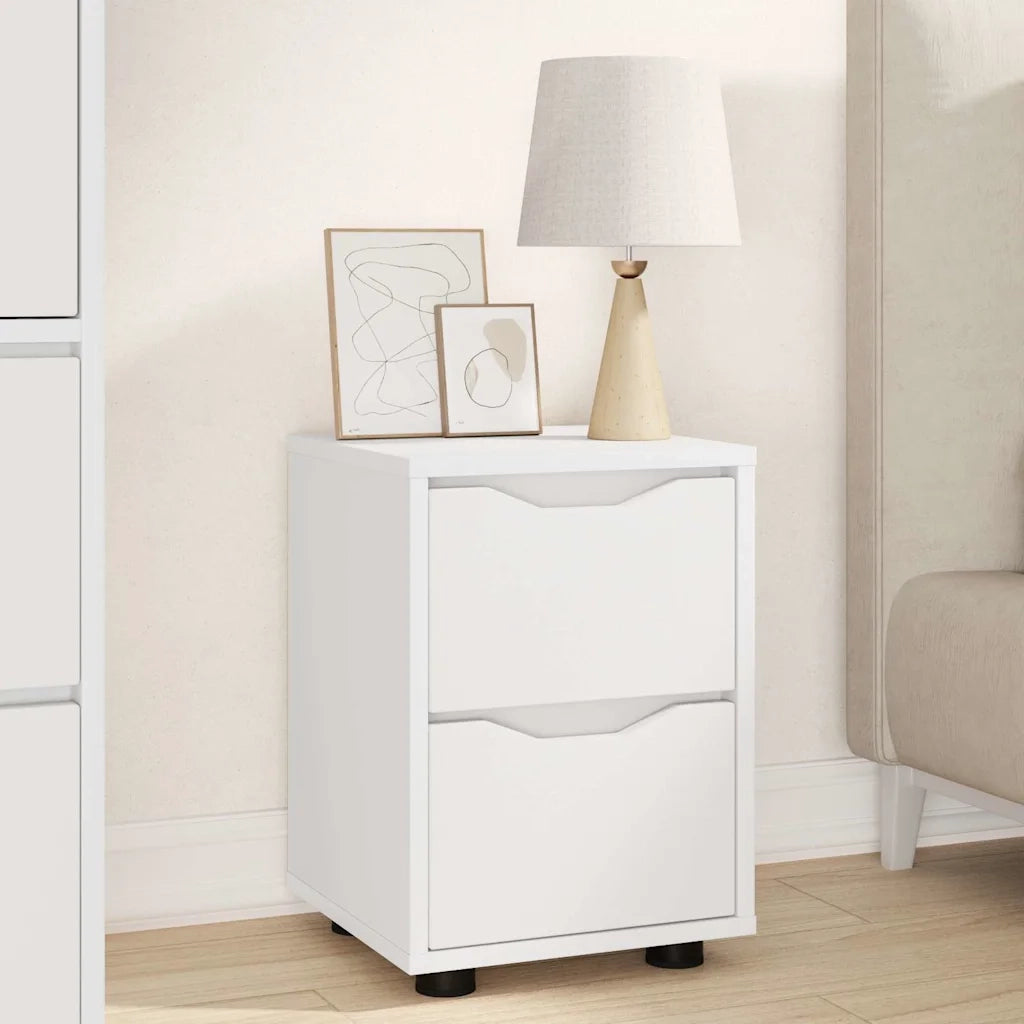 Comodini 2 pcs Bianco 30,5 x 30 x 43 cm Legno multistrato