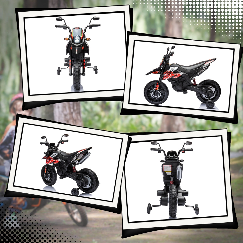 Moto Elettrica Aprilia per Bambini ¨C Xylo ¨C 12V 2 Motori LED Rosso