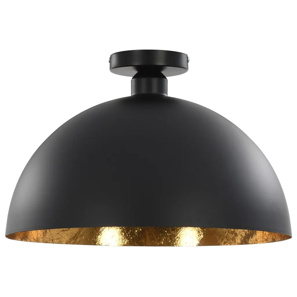 Lampadari 2 pz Nero e Oro Semi-Sferici E27 CFW2393504
