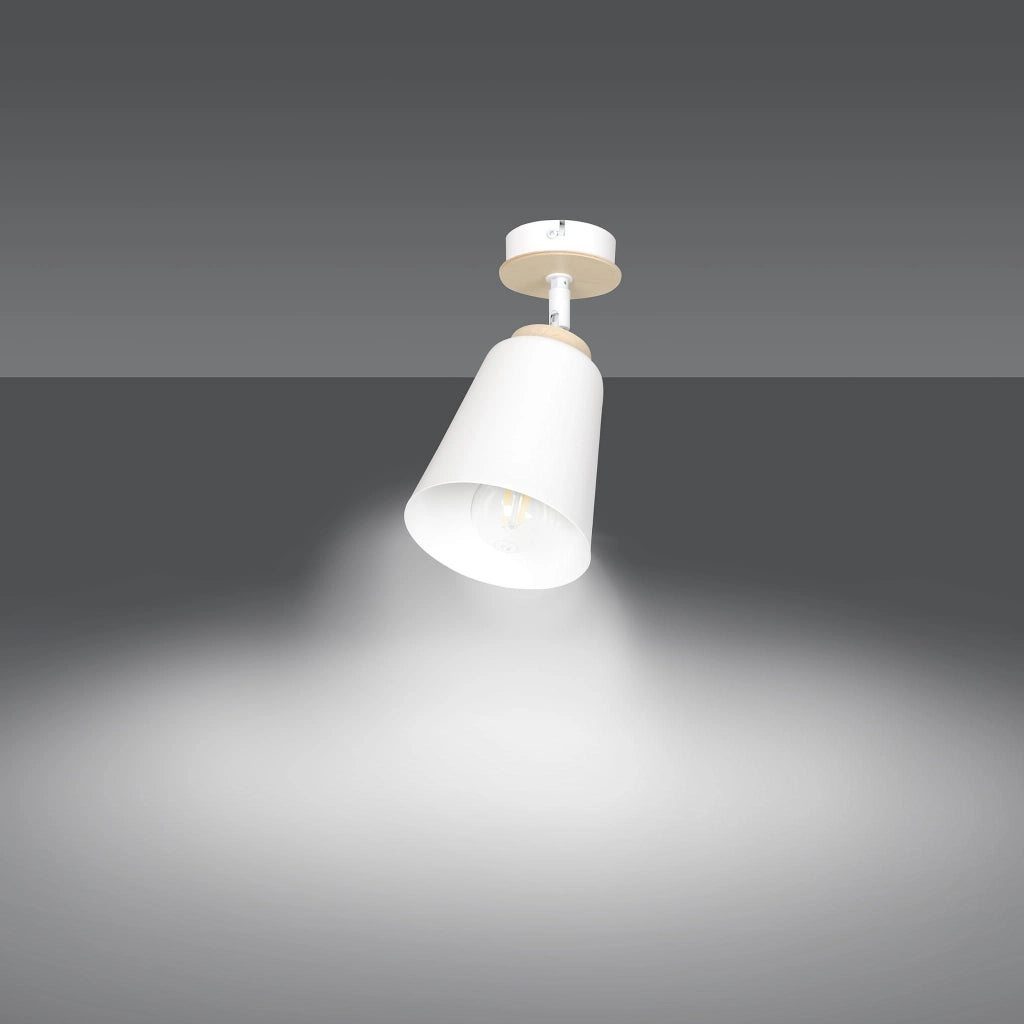 Emibig Atlas lampada soffitto bianca legno chiaro E27