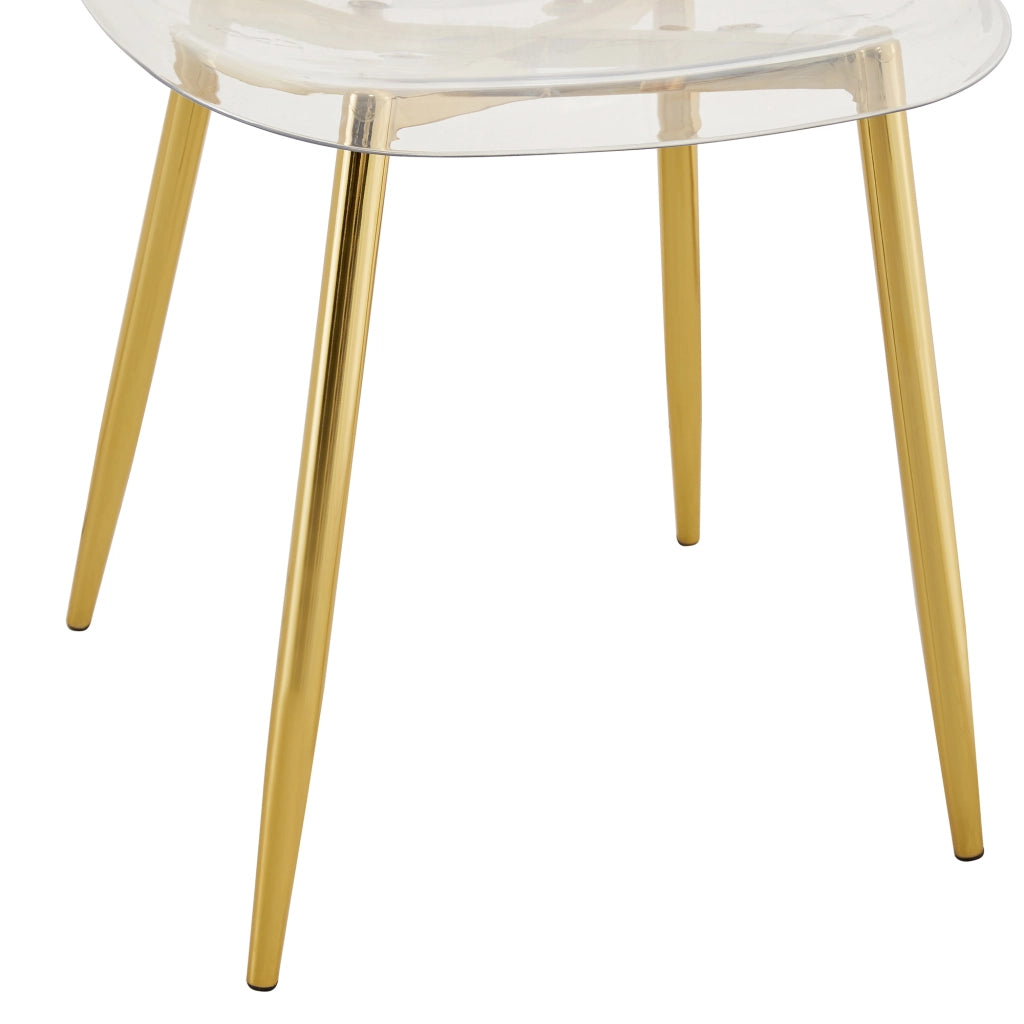 Set 4 Sedie da Pranzo Trasparenti ¨C Xylo ¨C Gambe in Metallo Dorato, Plastica, Design Moderno
