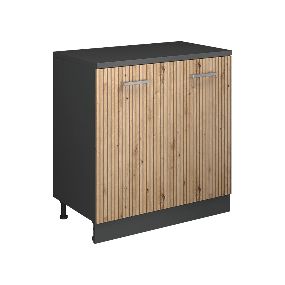 Mobile per mansarda Rion Rovere artigianale/Antracite 80 x 83.8 cm senza inclinazione con 2 ante Vicco