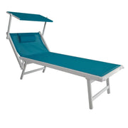 Tempo Style - Lettino Prendisole Verde con Parasole e telaio bianco