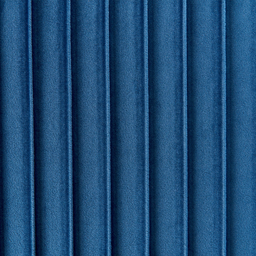 Panca Velluto Blu Imbottito Gambe In Metallo dorato 118 cm Glamour Soggiorno Camera Da Letto Corridoio