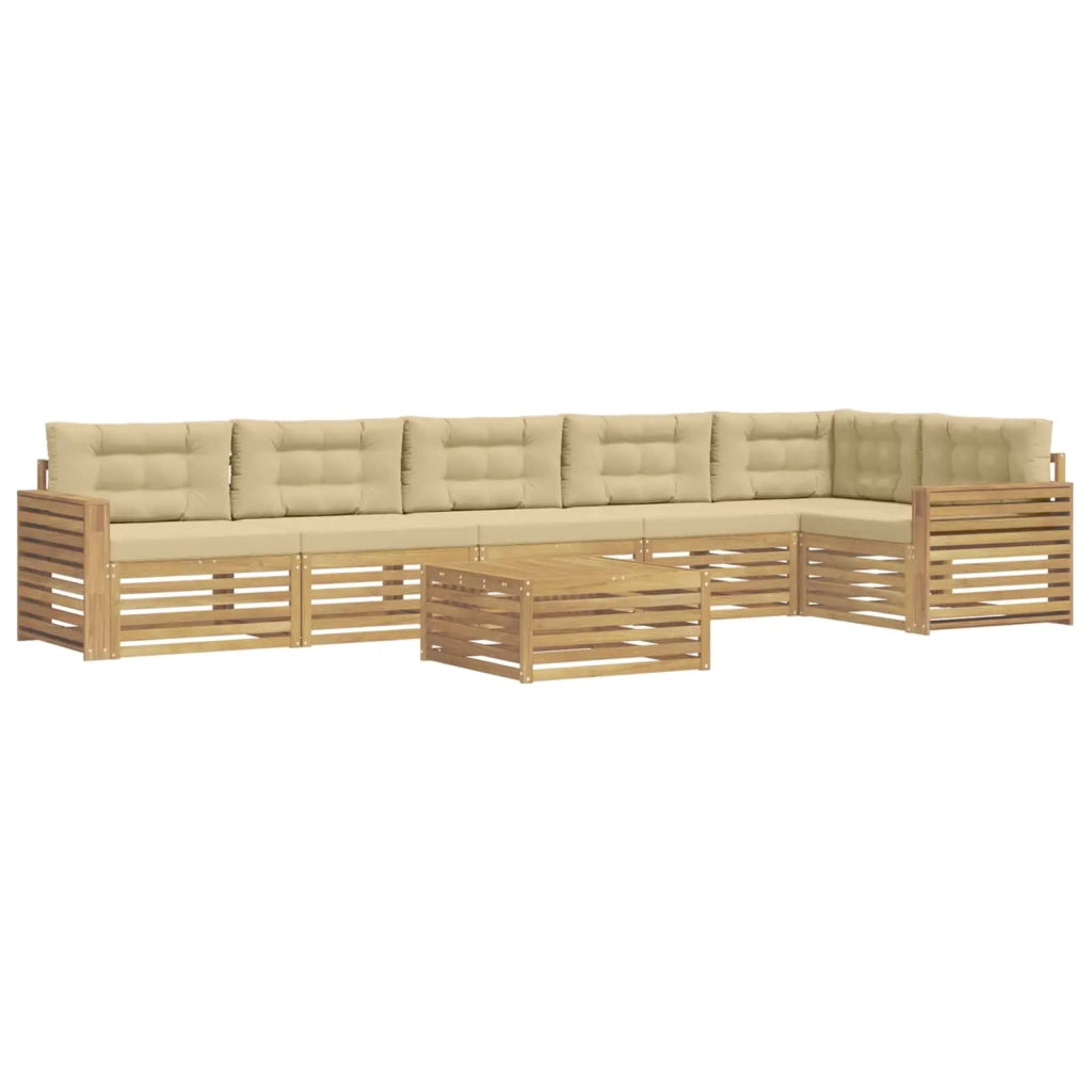 Set di divani da esterno 7 pcs Bianco e Beige 79 x 79 x 37 cm 3390613