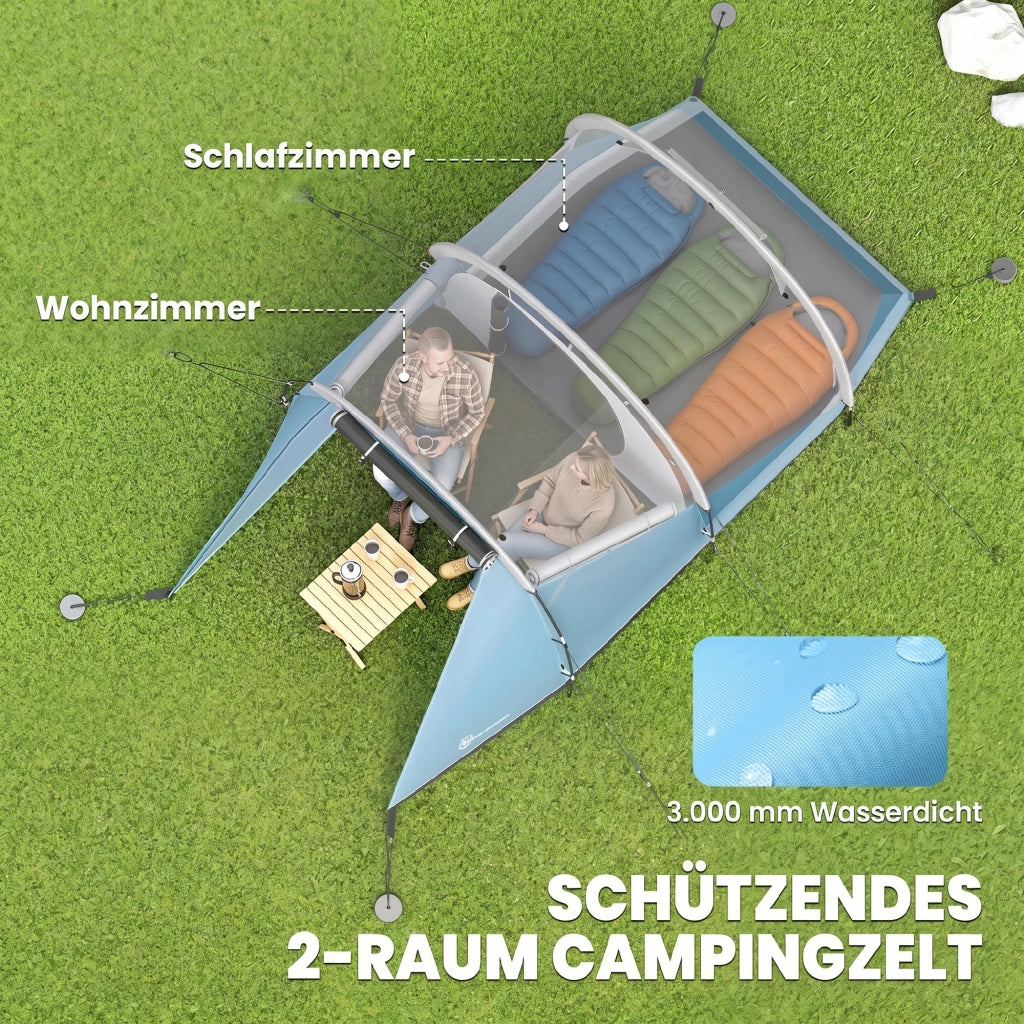 Tenda da campeggio 3 posti ¨C zephmum ¨C 460x260x190 cm blu