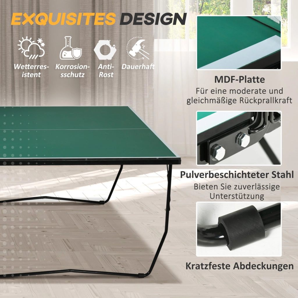 Tavolo da ping pong pieghevole ¨C zephmum ¨C verde, 274x152.5x76 cm