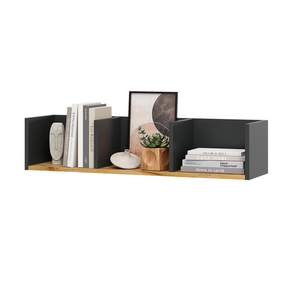 Vicco Libreria da parete Antracite/quercia dorata 90 x 20 cm