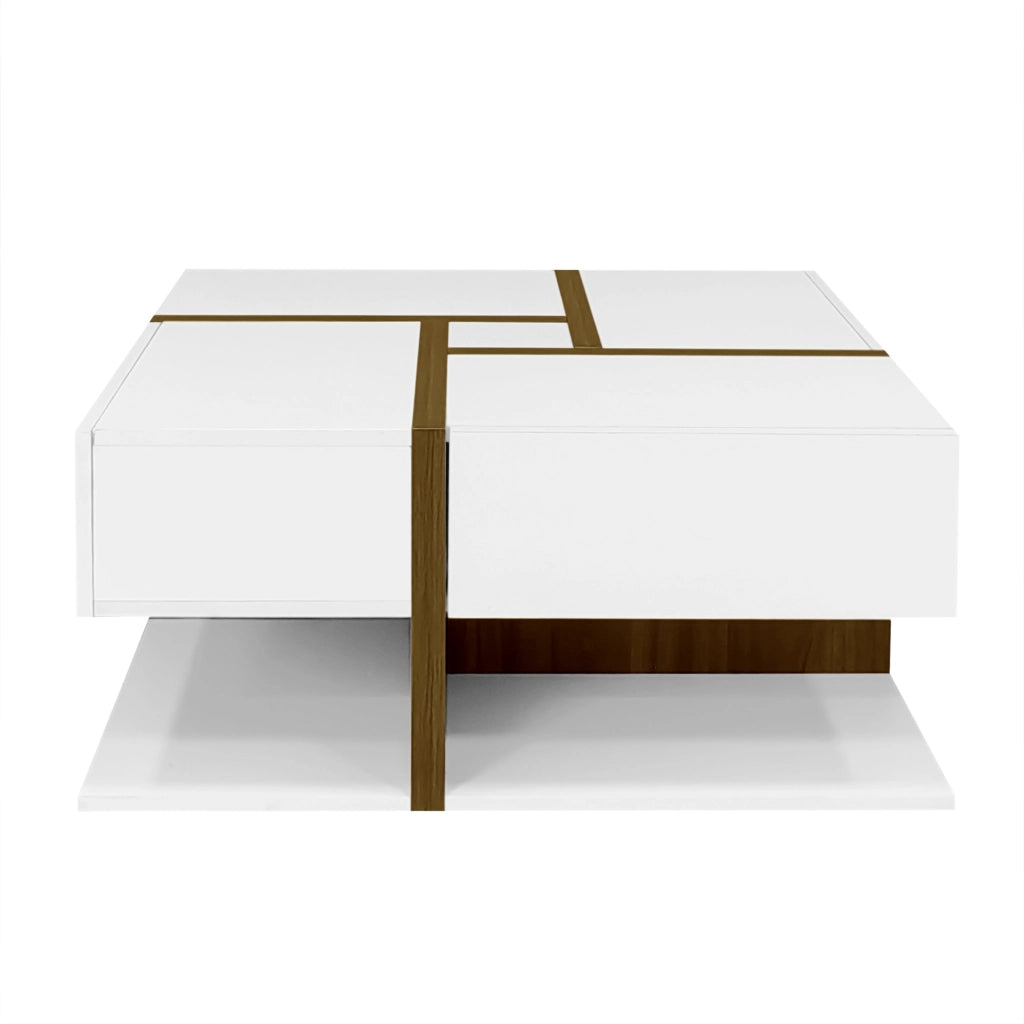 TAVOLO DA CAFFÈ Quadrato 78x78x45 cm Bianco in Pannello Truciolare Lucido