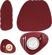 Set di piatti e sottopiatto lavabili da 4 pezzi - Resistente al calore e ovoidale - Per uso domestico, sala da pranzo, hotel e ufficio - 45 x 34 cm - Rosso