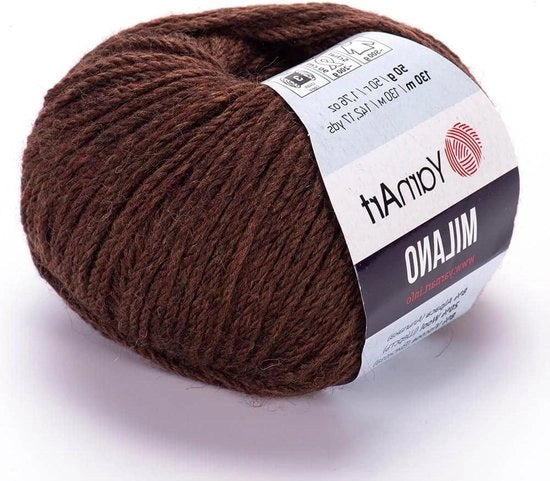 Set di filato per maglia 10 x 50 Gr 500 g 8% Alpaca - 20% Lana - 8% Viscosa - 64% Acrilico - Marrone Scuro 871 - Filato morbido