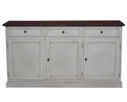Credenza madia buffet in legno Shabby chic 3 ante mod Martini bicolore bianca anticato e noce