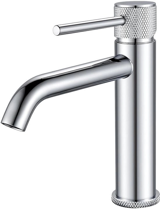 Wastafellooier con rubinetto cromato - stile moderno - 1 pezzo - 13 cm di diametro