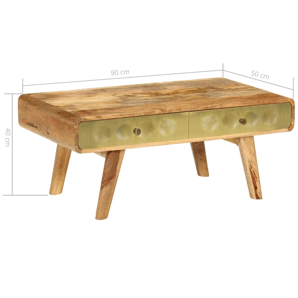Tavolino da Salotto-Tavolino da soggiorno-Tavolo in Legno di Mango 90x50x40 cm