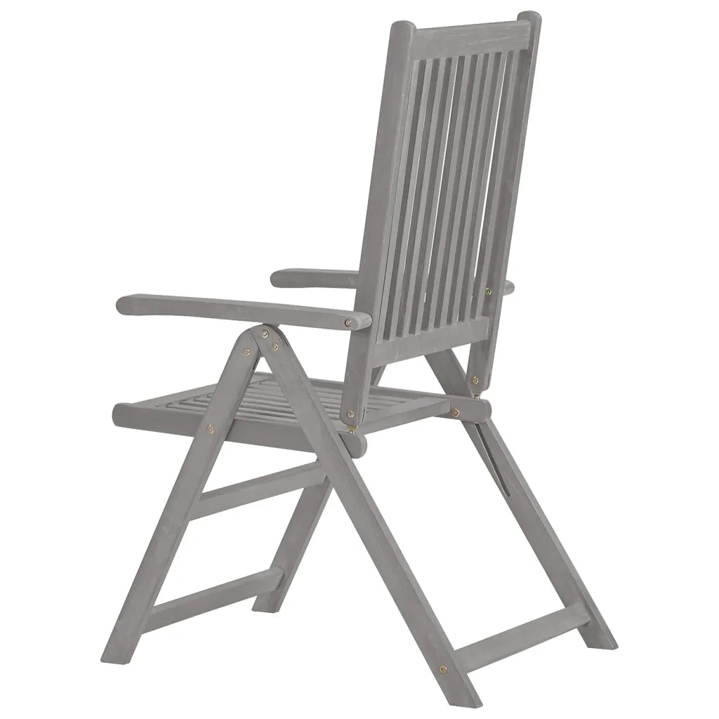 Sedie Giardino Reclinabili Cuscini 8 pz Grigio Massello Acacia cod mxl 8499