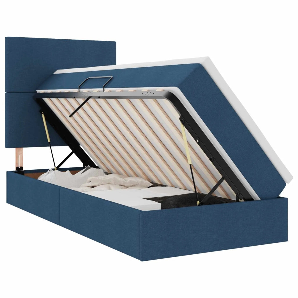 Letto con contenitore e LED con led Blu 100 x 200 cm Poliestere