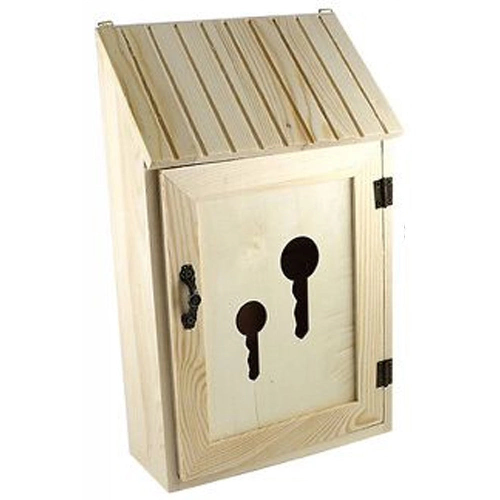 Trade Shop - Cassetta Porta Chiavi Postale Legno Portachiavi Appendichiavi Key Box Decoupage -