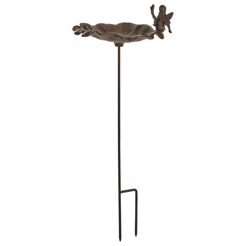 Fontana per uccelli marrone abbeveratoio d'acqua per uccelli in ferro per giardino Accento decorativo all'aperto