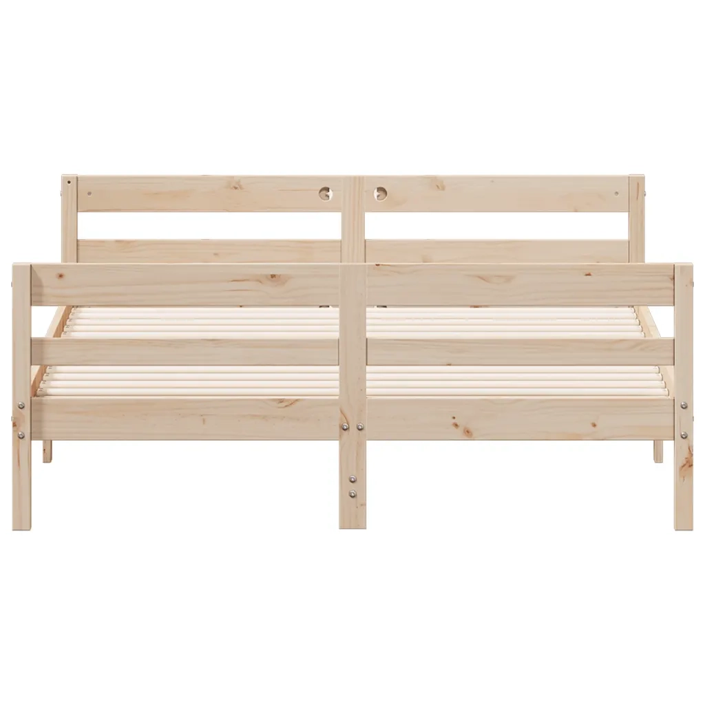 Letto senza Materasso 140x200 cm in Legno Massello di Pino 842786
