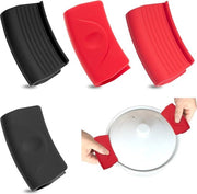 Maniglie per pentole - isolanti termici - maniglie ausiliarie - padelle e tegami - 2 paia - nero e rosso