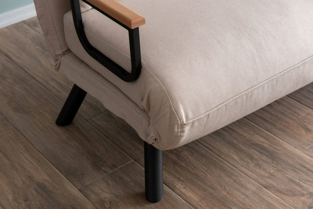 Calvin, Divano Letto 2 Posti Contenitore, 133x78 cm Beige
