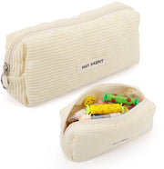 Etui a corduroy, organizzatore stile, contenitore per attrezzature da ufficio, portatile, ideale per la scuola o l'ufficio