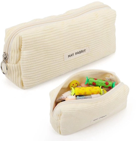 Etui a corduroy, organizzatore stile, contenitore per attrezzature da ufficio, portatile, ideale per la scuola o l'ufficio