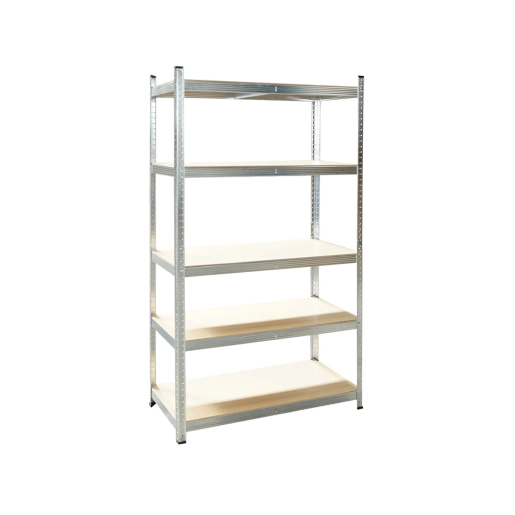 Scaffale in metallo con 5 ripiani in MDF, 180x100x50 cm, 250 kg/ripiano, montaggio senza viti, zincato