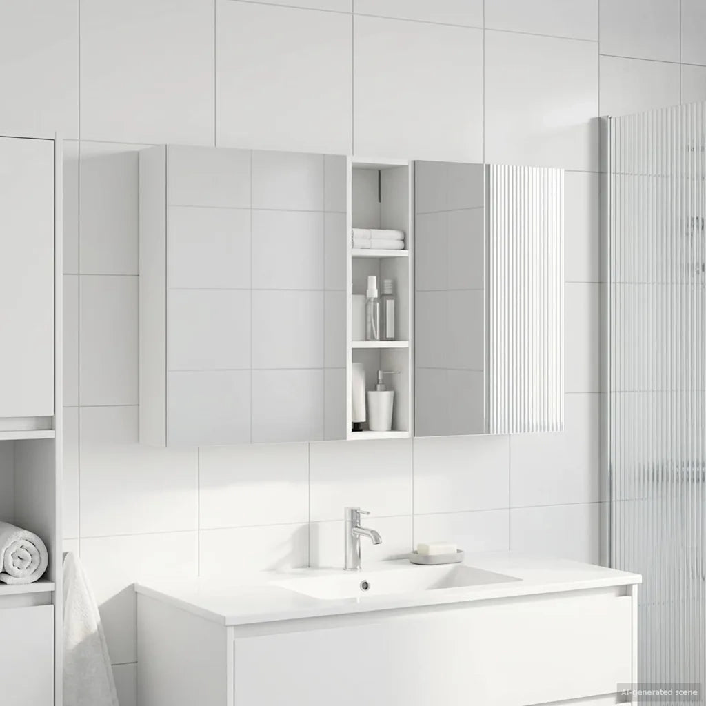 Set di Armadi da Bagno con lo scaffale 3 pcs 120 x 14,5 x 70 cm 3403744