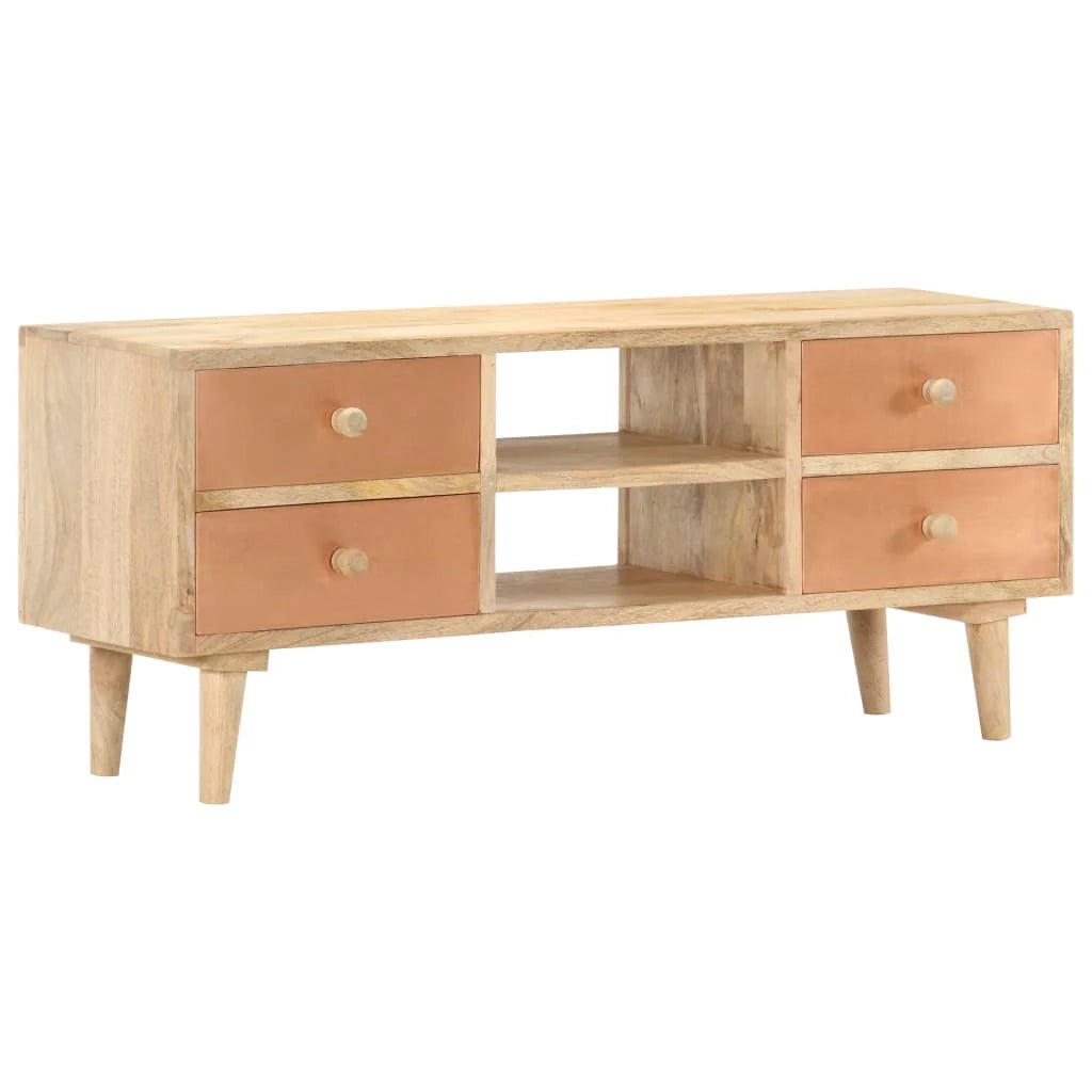 Mobile TV multimediale scaffale TV credenza mobile TV sala da pranzo soggiorno camera da letto 110 x 30 x 45 cm legno massello di mango marrone 02_0025744