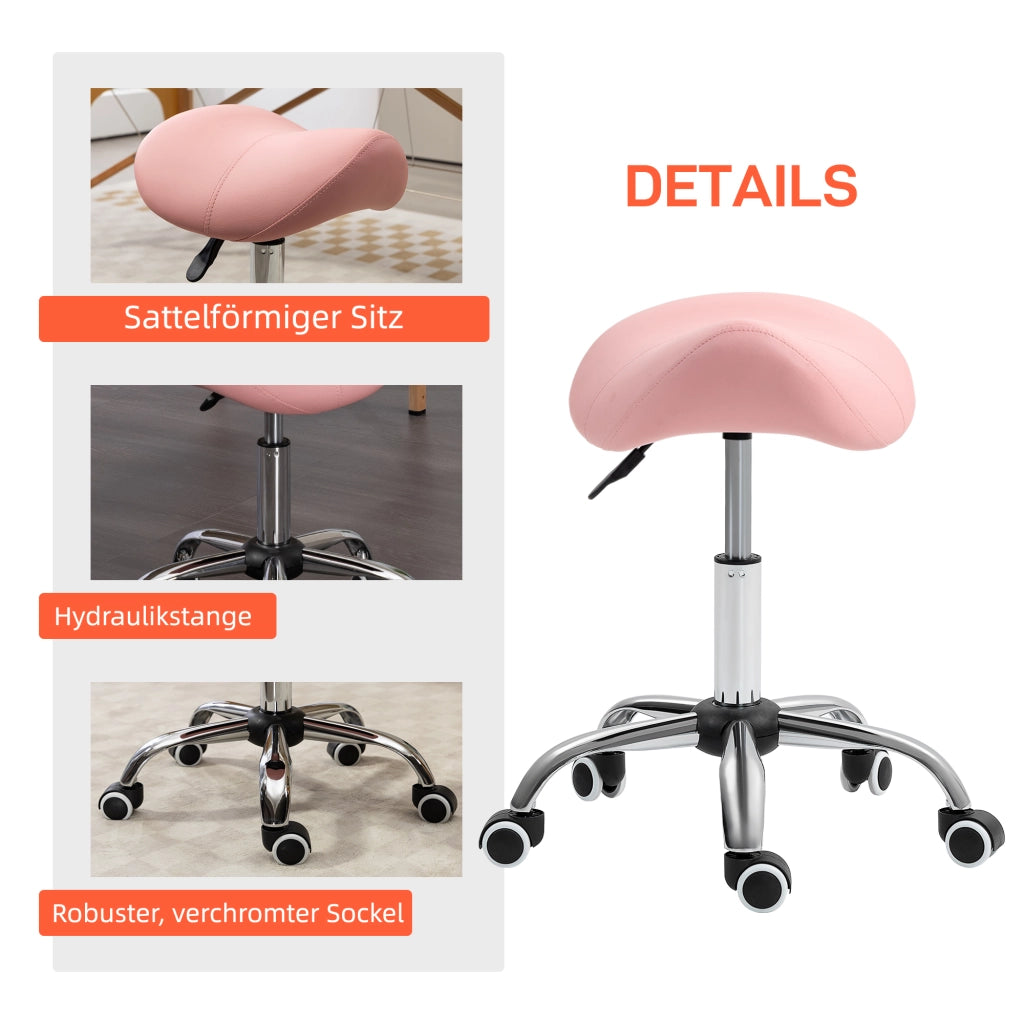 Sgabello regolabile 360¡ã rotante ¨C zephmum ¨C rosa 49-61 cm