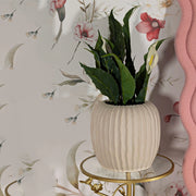 Pangni, Vaso Finitura Scanalata, Bianco Crema