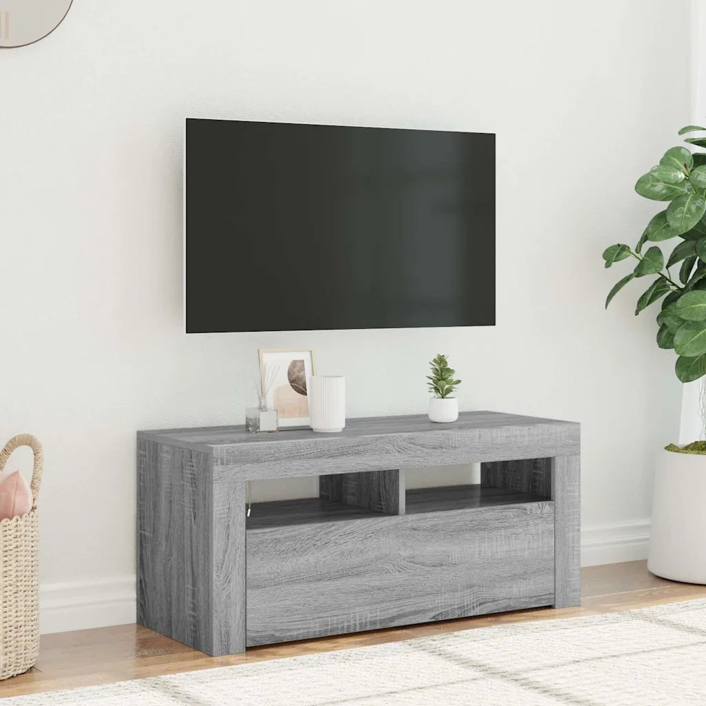 Mobile Porta TV con Luci LED Grigio Sonoma 90x35x40 cm cod mxl 33992