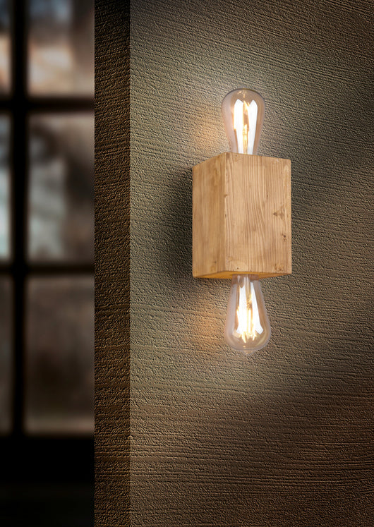 Applique da Interno  E27 in Legno naturale Legno Naturale