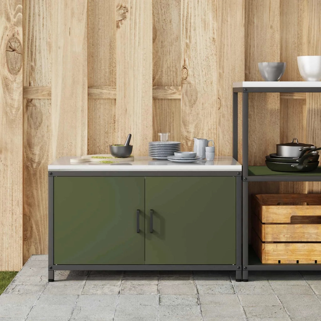 Stoccaggio in cucina Verde oliva 90 x 50 x 53 cm Acciaio 874999