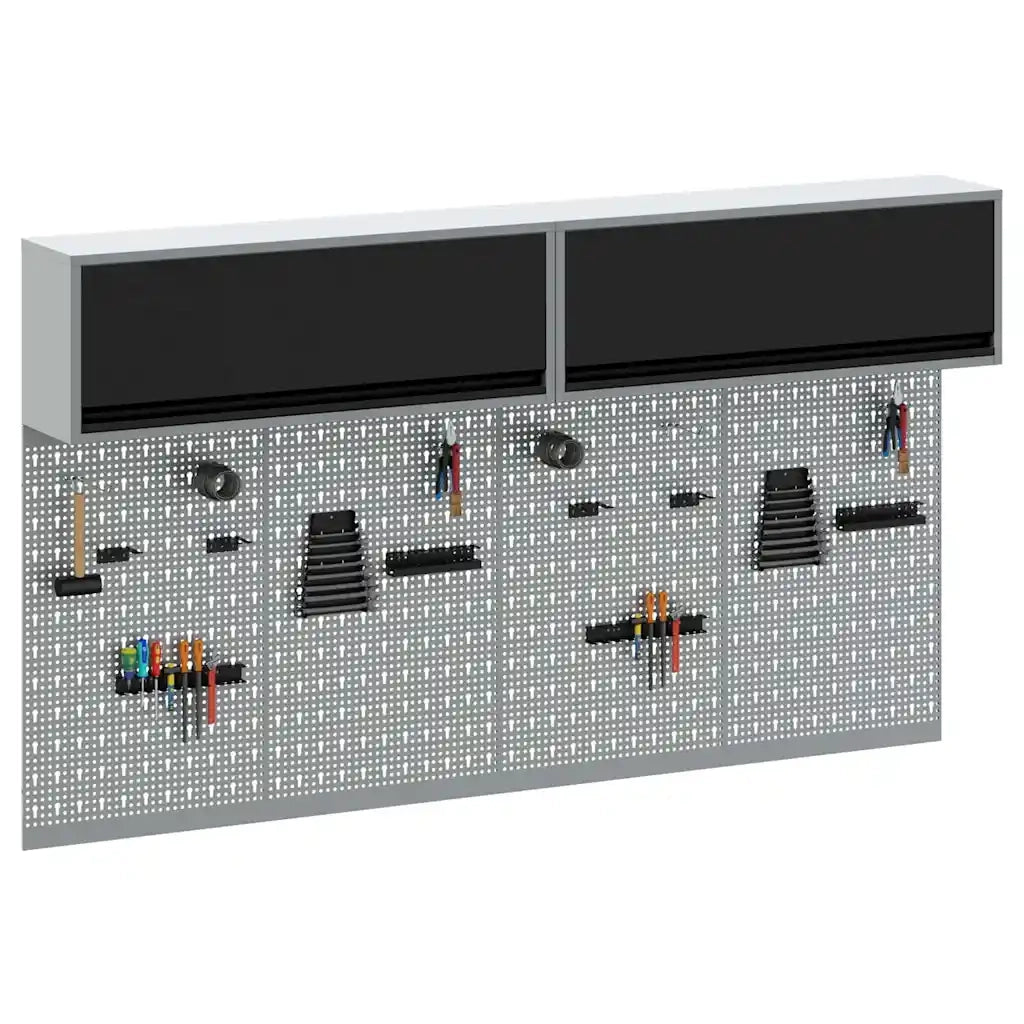 Set di armadi per attrezzi con lo scaffale 6 pz Nero CFW1799032