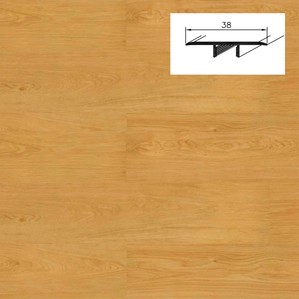 Barra da 90cm di PROFILO GIUNTO in Alluminio Gamma Laminati - Piatto o a discesa (base+coperchio) - MUSON -PIATTO