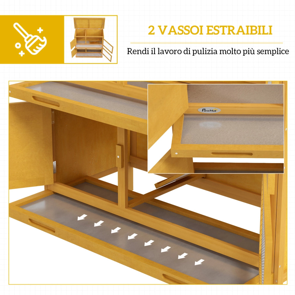 Armadio per conigli ¨C zephmum ¨C 97x44x91 cm, giallo, legno di abete