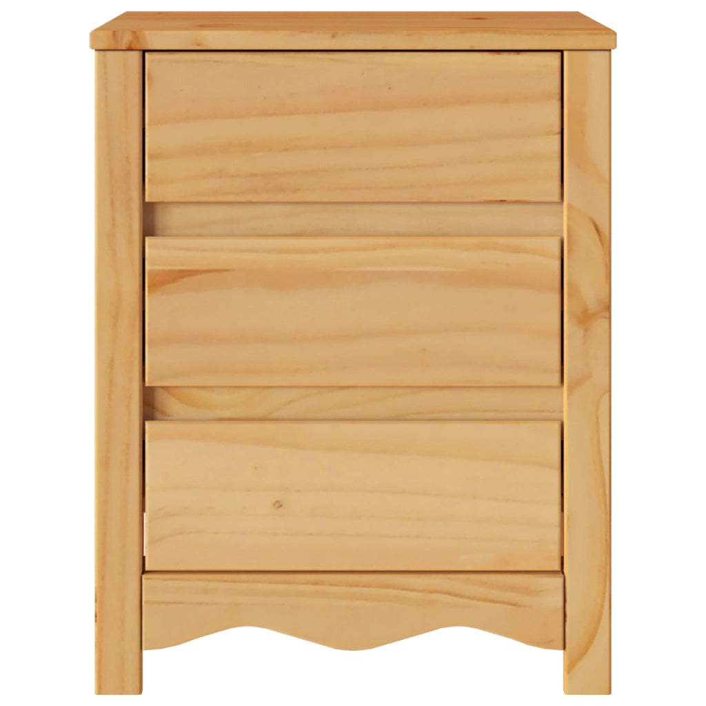 Comodino  "DRAMMEN" 45x35x56 cm in Legno Massello di Pino