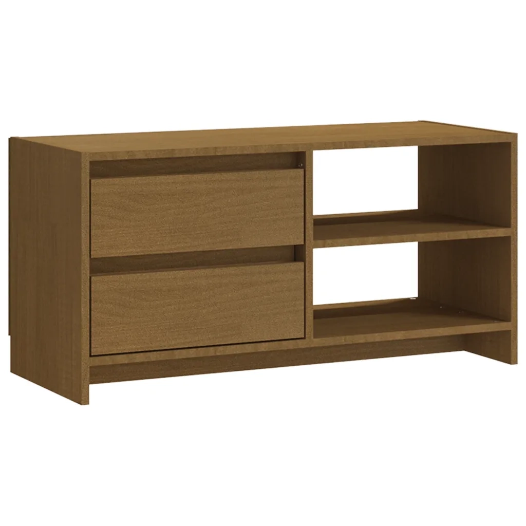 Mobile Porta TV Marrone Ambra 80x31x39 cm in Legno di Pino 809897