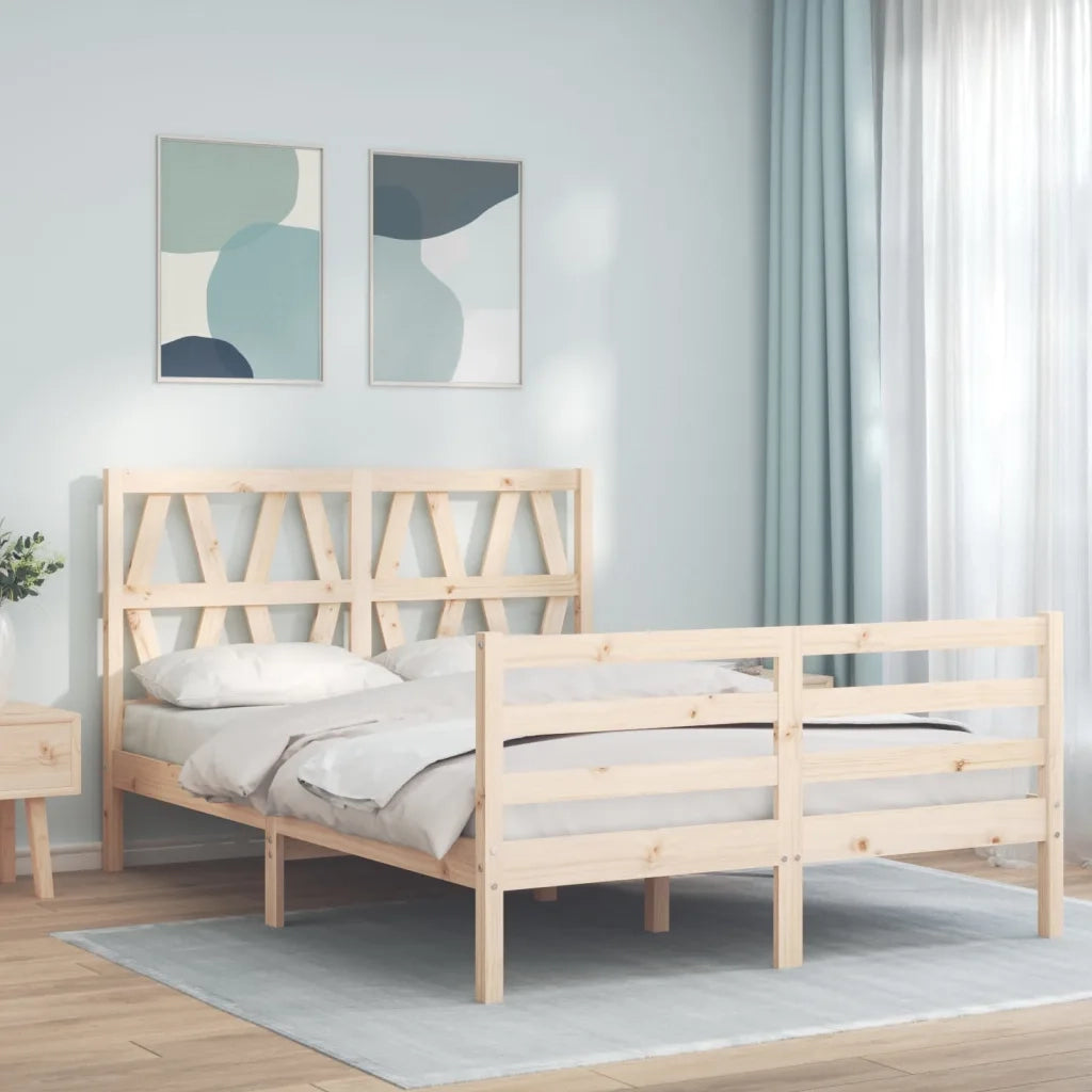 Giroletto con Testiera Small Double-Struttura Letto in Legno Massello 692735
