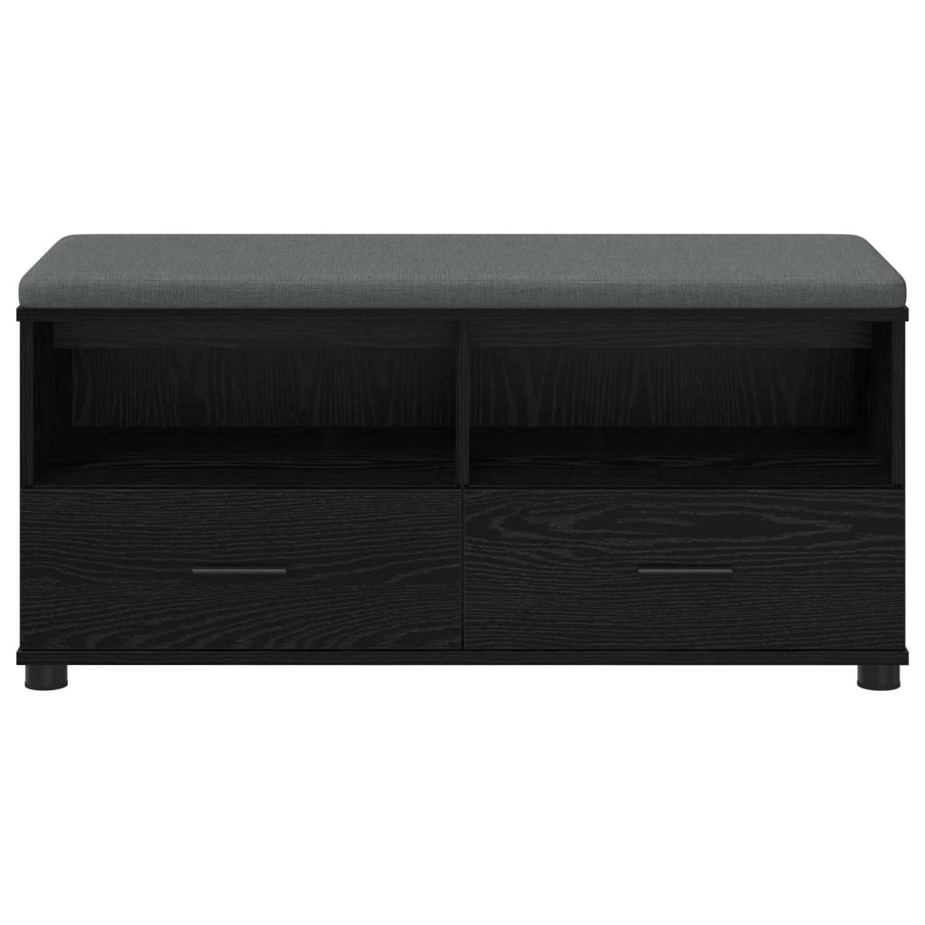 Panca per ingresso con cuscino Rovere Nero 100 x 38 x 46 cm