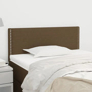 Testiera-Testata-Testiera Decorativa Marrone Scuro 100x5x78/88 cm in Tessuto 958901