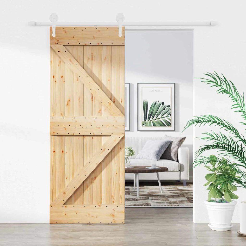 Porta scorrevole Naturale e Bianco 85 x 210 cm