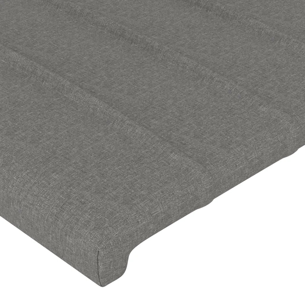 Testiera ad Orecchio-Testata con Orecchie GrigioScuro 163x23x118/128cm in Tessuto 481530