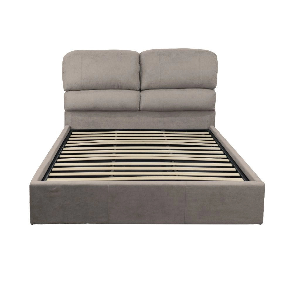 Letto una piazza e mezza contenitore Sofaback in tessuto tortora 138x222x120H