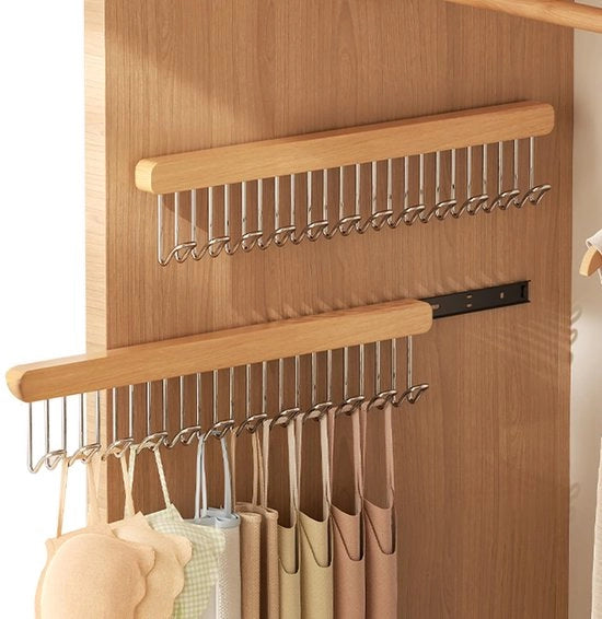 Set di 2 cordoni per abbigliamento 41,1cm – Estensibile – 12 ganci metallici – Organizzatore per cravatte/cinturini/bracciale