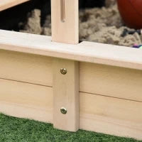 Sabbiera per Bambini in Legno con Tettuccio Parasole, Panca e Coperchio, 106x106x115 cm Bianco e Blu