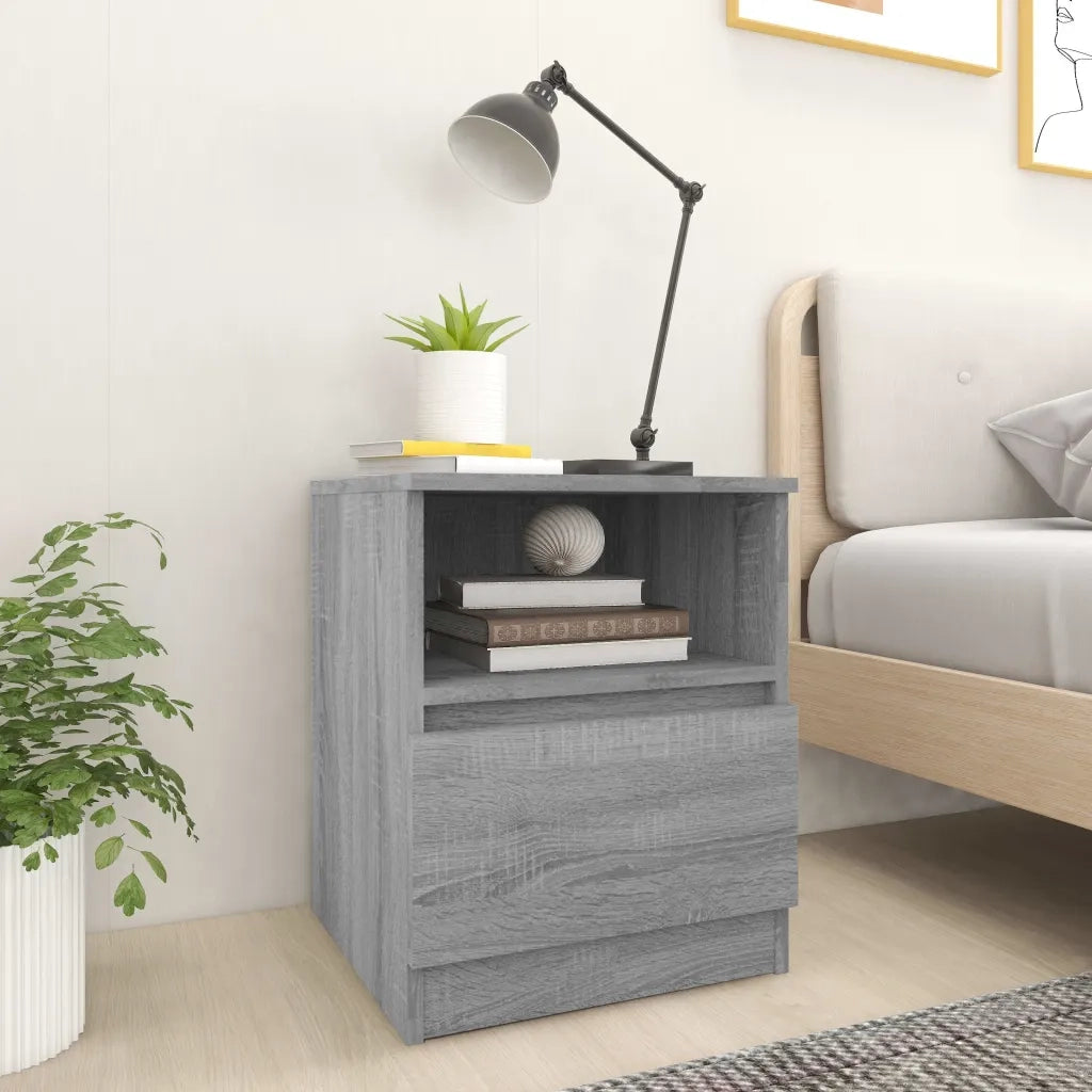 Comodino Grigio Sonoma 40x40x50 cm in Legno Multistrato 815818