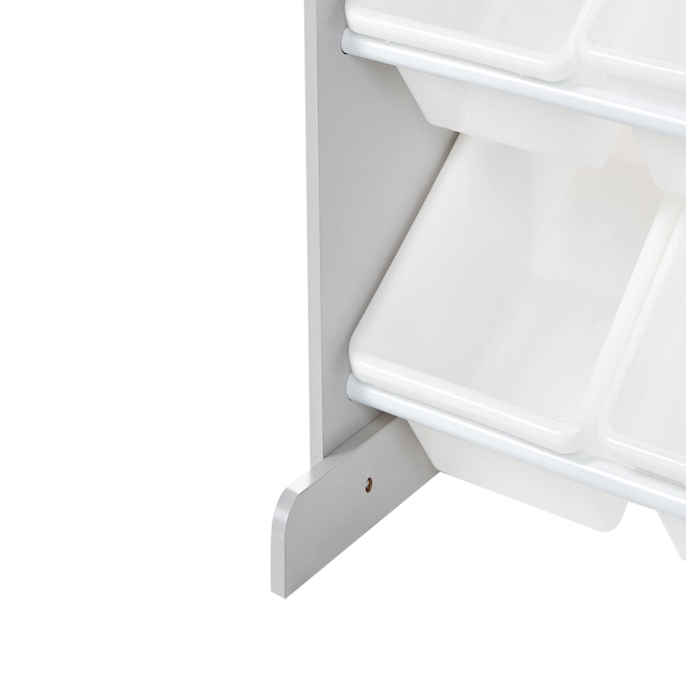Scaffale con 9 contenitori Cassetti Grigio e Bianco MDF Plastica Unico Camera dei bambini Storage Design Moderno